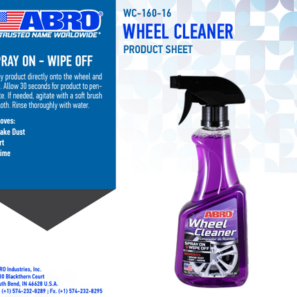 منظف جنط بخاخ رغوي سريع المفعول وقوي من ابرو ABRO