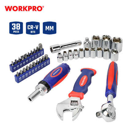 WorkPro 38-Piece Screwdriver and Socket Set (WP200555)