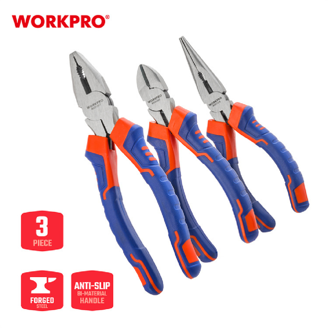WORKPRO 3-Piece Multi-purpose Pliers Set (WP201007)