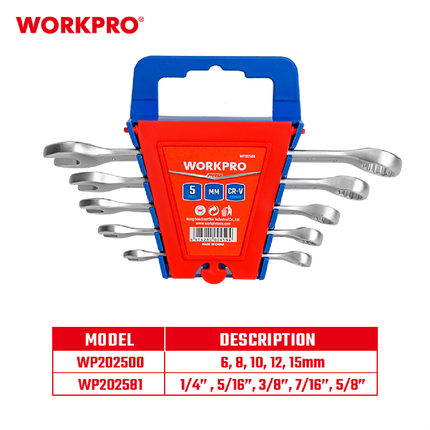 WORKPRO (WP202500) 5-piece Ring Spanner Set