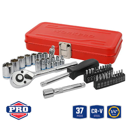 WORKPRO 37-Piece 1/4 inch Socket Set (WP202547)