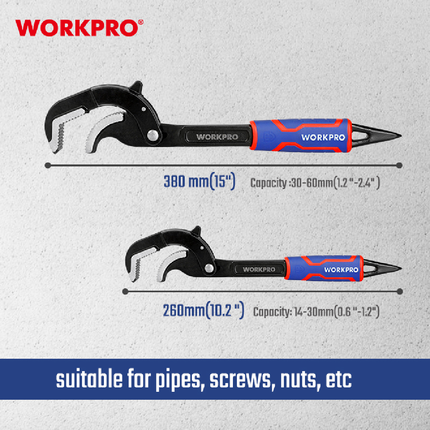 WORKPRO Multi-Grip Pipe Wrench Set (WP202574)