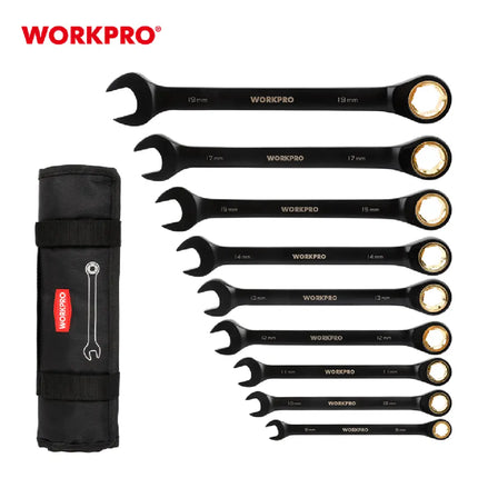 WORKPRO 9-Piece Black Ratchet Wrench Set (WP202602)