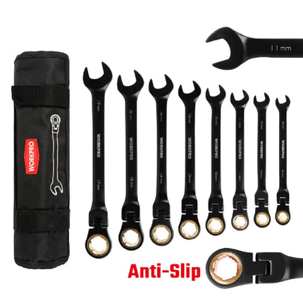 Workpro 8-Piece Black Ratchet Wrench Set (WP202603)