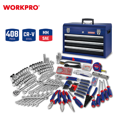 WORKPRO Tool Box 408 Pieces 3 Drawers (WP209034)