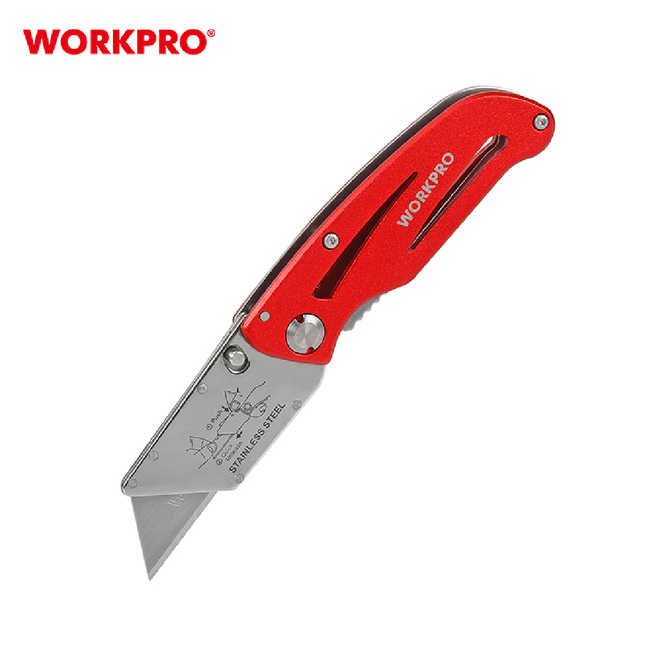 WORKPRO Retractable Utility Knife, Red (WP211003)