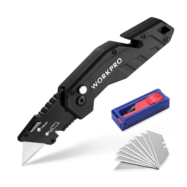 WORKPRO Heavy Duty Utility Knife with Black Blades (WP211017)