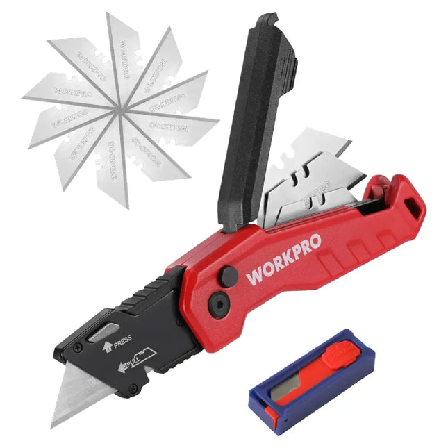 Heavy Duty Red Carpet Knife with Blades from WORKPRO (WP211019)