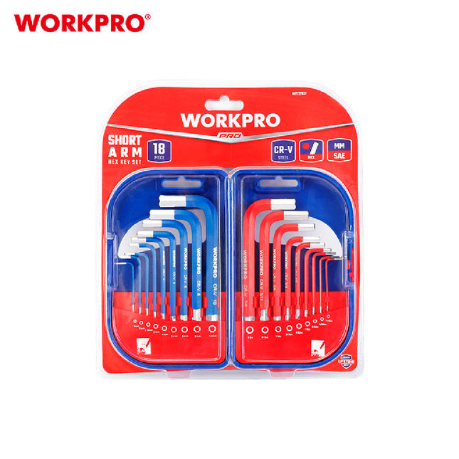 WORKPRO 18-Piece Short Arm Hex Key Set (WP222037)