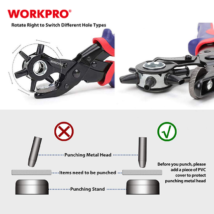 WORKPRO Faux Leather Hole Punch (WP231078)