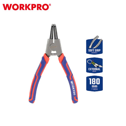 WORKPRO 7-inch Insulated Bent External Snap Ring Pliers (WP231151)