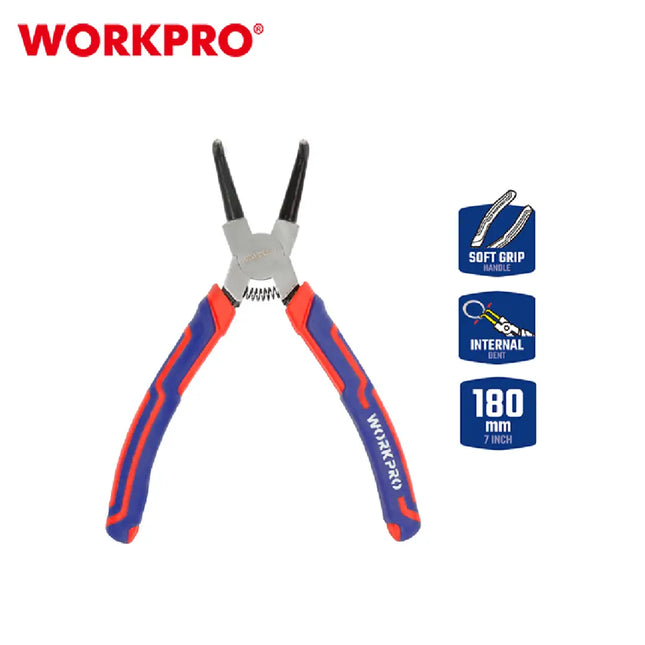 WORKPRO 7-inch Insulated Bent Internal Circlip Pliers (WP231153)