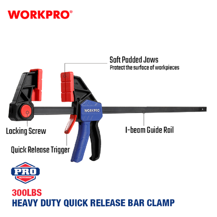 Workpro 24-inch Heavy Duty Automatic Wood Clamp (WP232042)