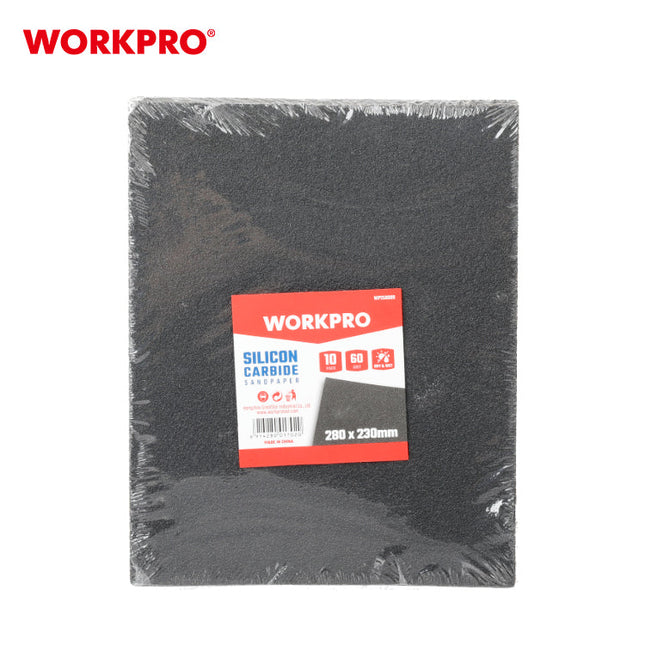 Workpro 10-Piece Sandpaper Set, 280*230mm, Assorted Grits