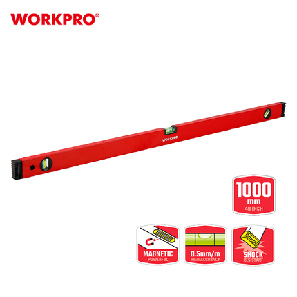 Workpro (WP262013) 100cm Red Industrial Magnetic Aluminum Spirit Level