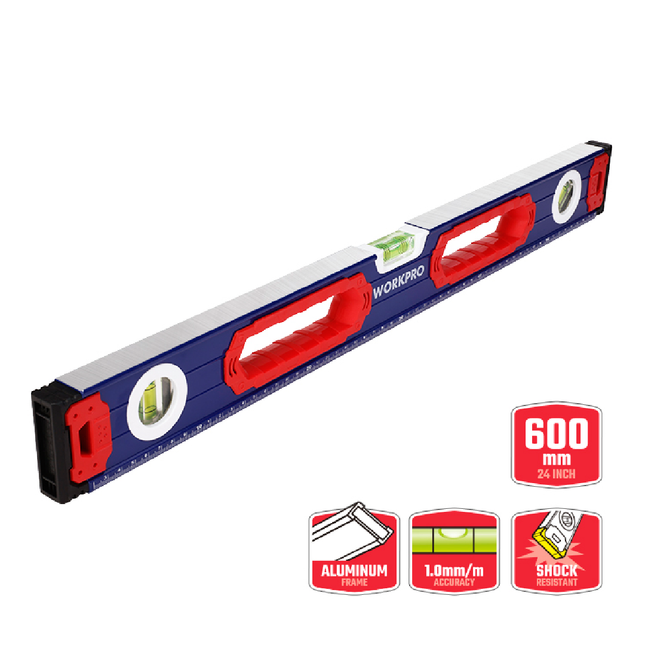 Workpro 60cm Red Industrial Magnetic Aluminum Level (WP262014)