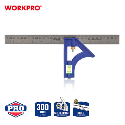 WorkPro 30cm Aluminum Combination Square with Level (WP264001)