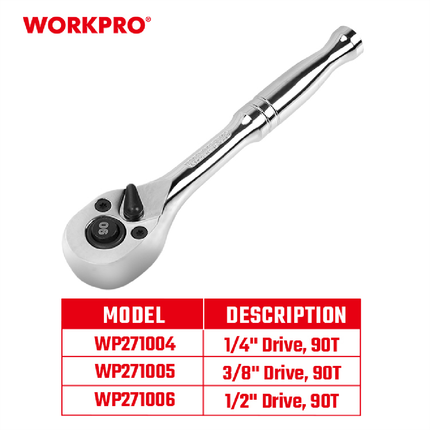 WORKPRO 1/4-inch Quick Release Ratchet Wrench (WP271004)