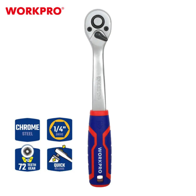 WORKPRO 1/4 inch Quick Release 72-Tooth Ratchet (WP271010)