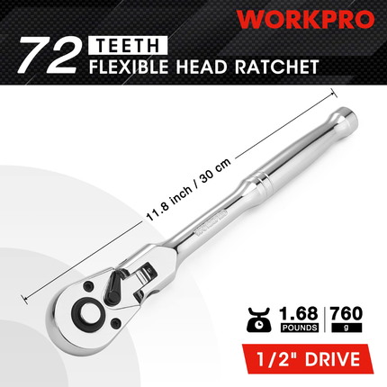 WORKPRO 1/2-inch Quick Release Ratchet Wrench (WP271029)