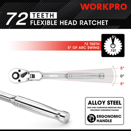 WORKPRO 1/2-inch Quick Release Ratchet Wrench (WP271029)