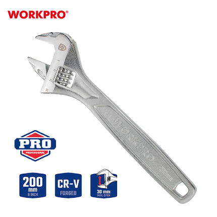 WORKPRO 8-inch Industrial Adjustable Wrench (WP272007)