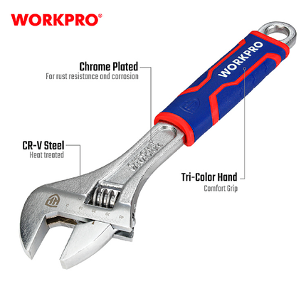 WORKPRO 12-inch Heavy Duty Insulated Adjustable Wrench (WP272013)