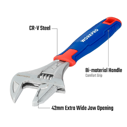 Workpro 8-inch 2-in-1 Mole Wrench (WP272014)