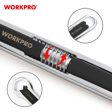 WORKPRO 5-27mm Multi-functional Adjustable Wrench (WP272016)