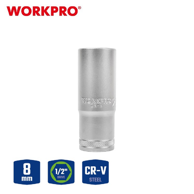 WORKPRO 1/2 in. Drive 8 mm Long Socket (WP274113)