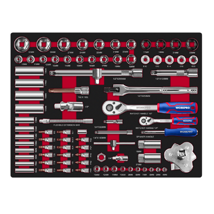 عرباية عدة 7 جوارير مع 255 قطعة من وورك برو (WP209037)