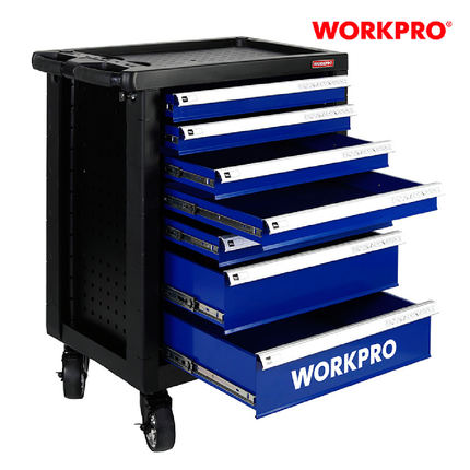 عرباية عدة 7 جوارير مع 255 قطعة من وورك برو (WP209037)