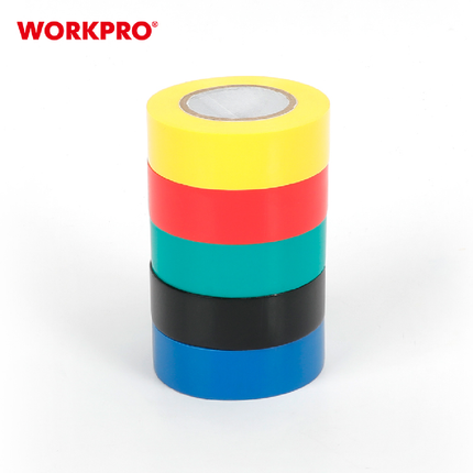 Workpro Electrical Tape (WP296001) - Assorted Colors, 5 Rolls, 9 Meters Each