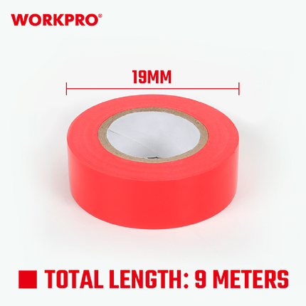 Workpro Electrical Tape (WP296001) - Assorted Colors, 5 Rolls, 9 Meters Each