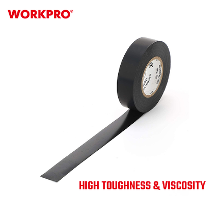 Dozen of black electrical tape, 10 rolls, 9 meters from Workpro (WP296002)