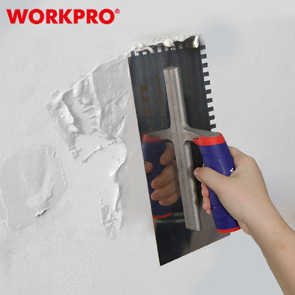 Workpro 28*13 cm Notched Plastering Trowel with Handle (WP323003)