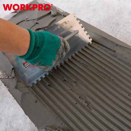 Workpro 28*13 cm Notched Plastering Trowel with Handle (WP323003)