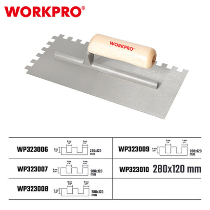 WORKPRO Plastering Trowel with Wooden Handle, 28x13 cm (WP323008)
