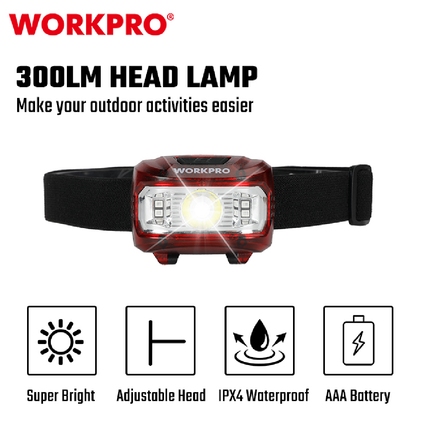 WORKPRO Red Headlamp (WP353000WE)