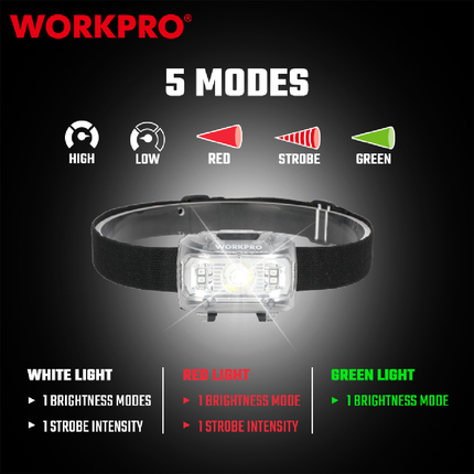 WORKPRO Silver Headlamp (WP353001WE)
