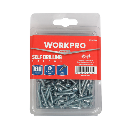 Self-tapping screws 4.2*25mm, 180 pcs from Workpro (WP361044)