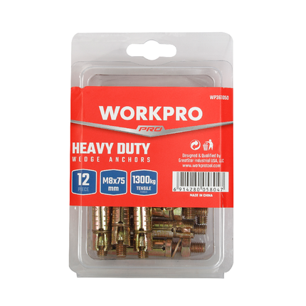 WorkPro Black Tape Yellow, 8*75mm, 12 Pieces (WP361050)
