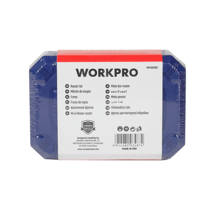 WORKPRO 15-Piece 6.35mm Router Bit Set (WP402303)