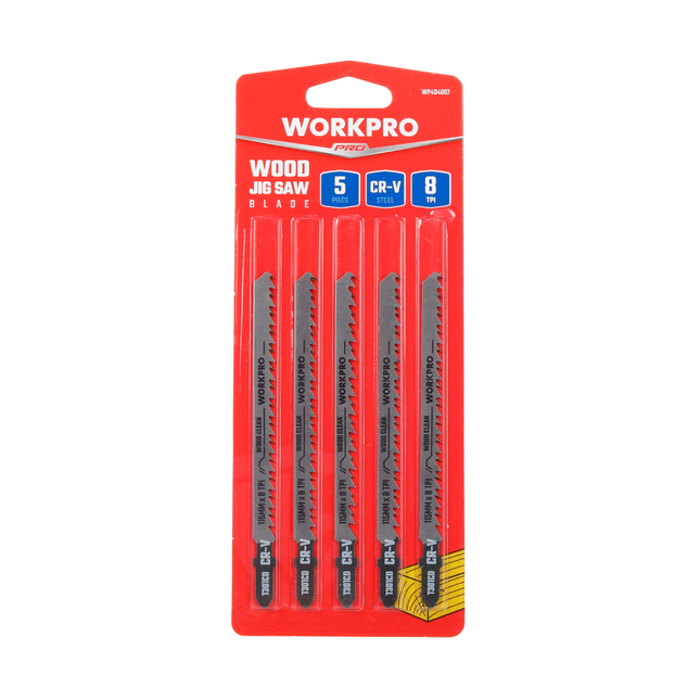 Workpro (WP404007) 5-Piece 11cm Reciprocating Saw Blade Set for Coarse Wood Cutting
