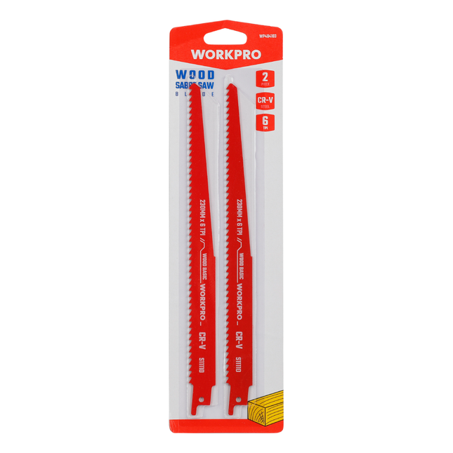 WORKPRO 15cm Reciprocating Saw Blade Set for Smooth Wood Cutting (WP404102)