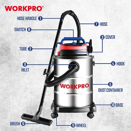 WorkPro 1200W Industrial Vacuum Cleaner (WP423016CE)