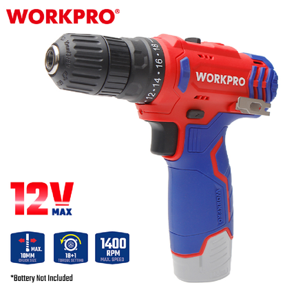 12V Cordless Drill Driver (Tool Only) by WorkPro (WP460202)