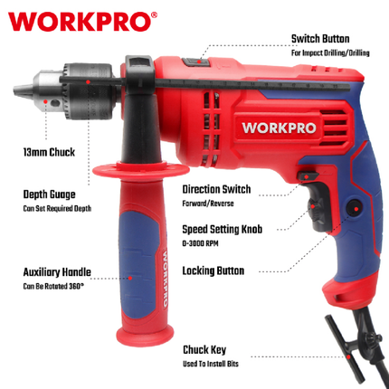 WorkPro 710W 13mm Electric Drill (WP470200)