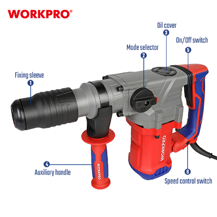 Workpro 1500W 40mm Demolition Hammer (WP470405)