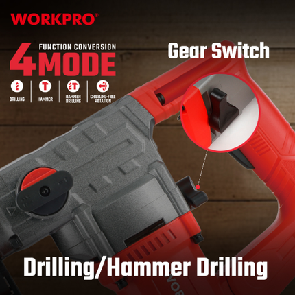 Workpro 1050W Rotary Hammer with Chipping (WP470407CE)